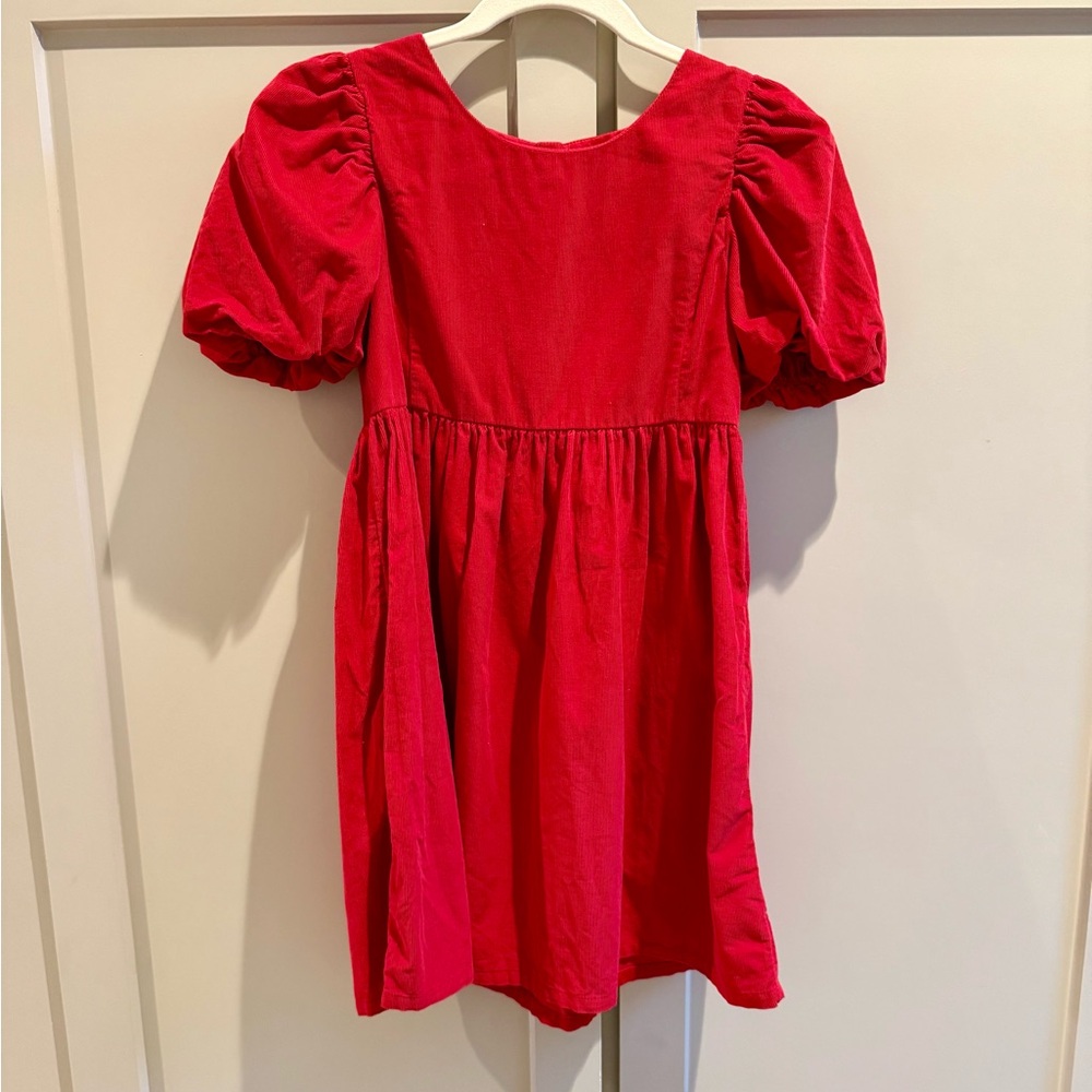 GAP Girls Red Puff Sleeve Kids Dress Size Large